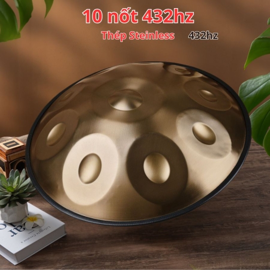 Hand Pan 10 Nốt Thép Stainless Màu Đồng