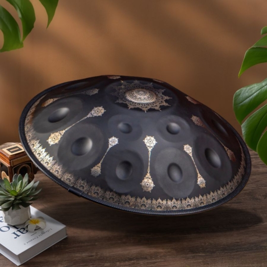 Hand pan 14 Nốt Mandala Màu Đen 432hz