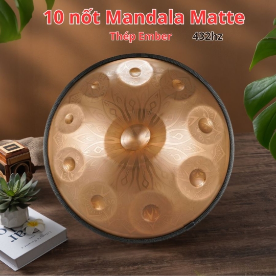 Hand Pan 10 Nốt Mandala Cao Cấp Màu Đồng