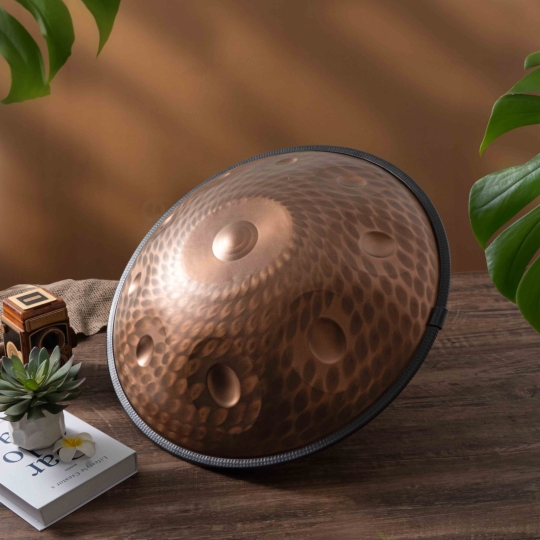 Trống Hand Pan (Hang Drum) 10 Nốt Thép Ember Họa Tiết Vảy Cá