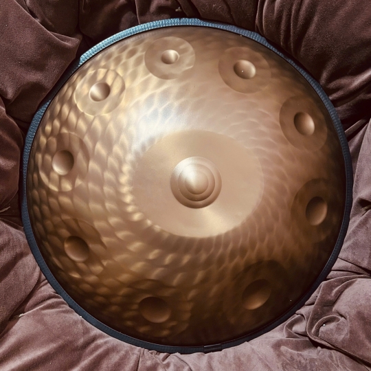 Trống Hand Pan (Hang Drum) 10 Nốt Thép Ember Họa Tiết Vảy Cá
